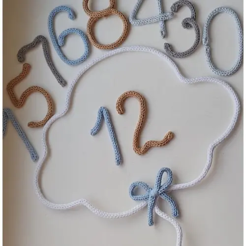 Kit Mêsversário Nuvem com Um Nome Personalizado em Tricotin