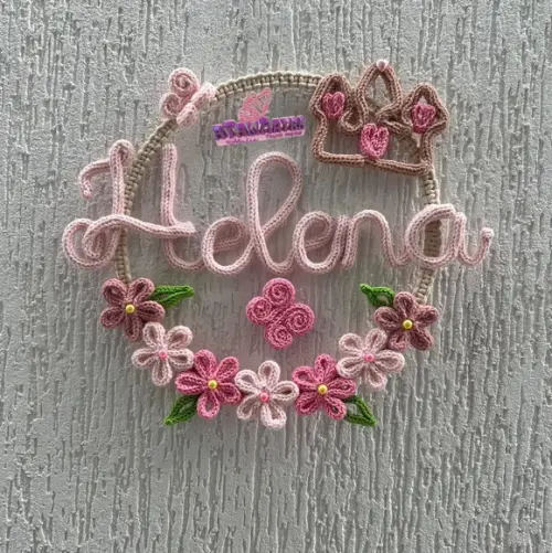 Porta Maternidade Borboleta, Flores e Castelinho Tricotin