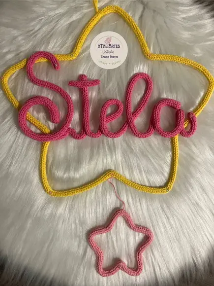Porta Maternidade Estrela Personalizada em Tricotin