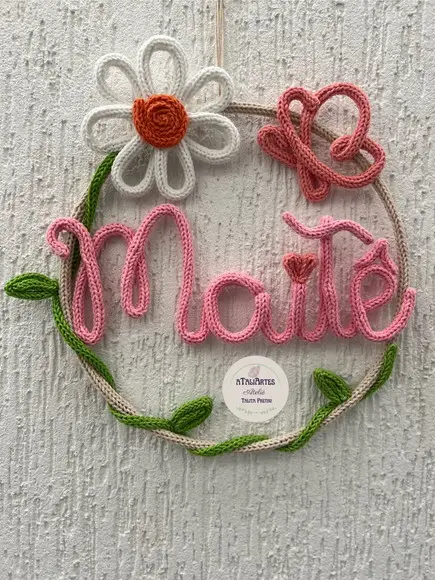 Porta Maternidade Margarida Personalizada em Tricotin