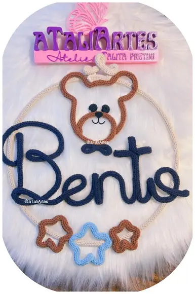 Porta Maternidade Menino Personalizado em Tricotin