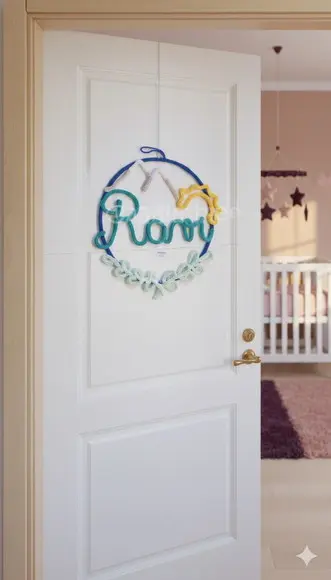 Porta Maternidade Montanha Personalizada em Tricotin