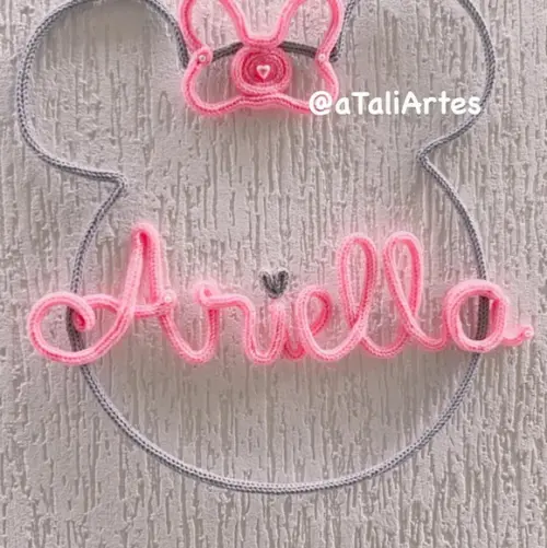 Porta Maternidade Minnie Personalizada em Tricotin