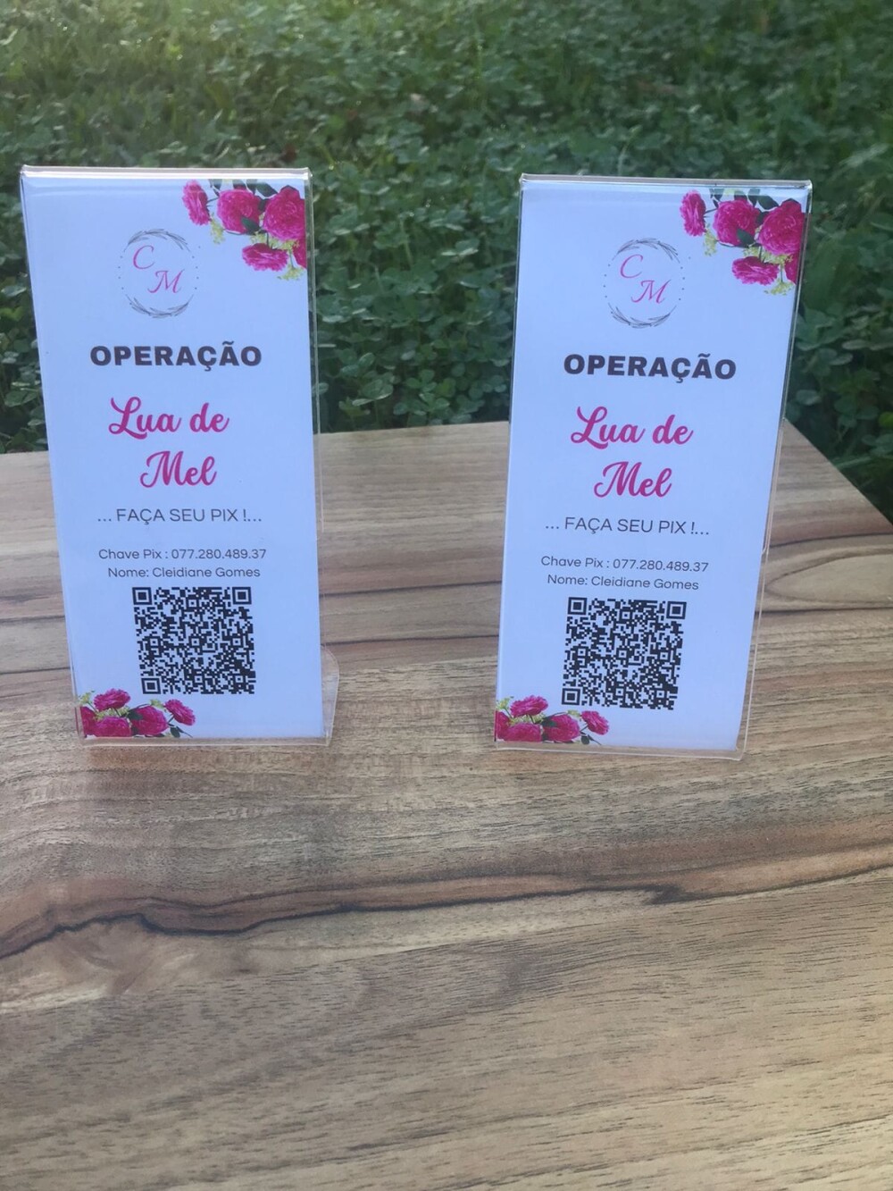 1 Placa Pix Operação Lua de Mel Casamento
