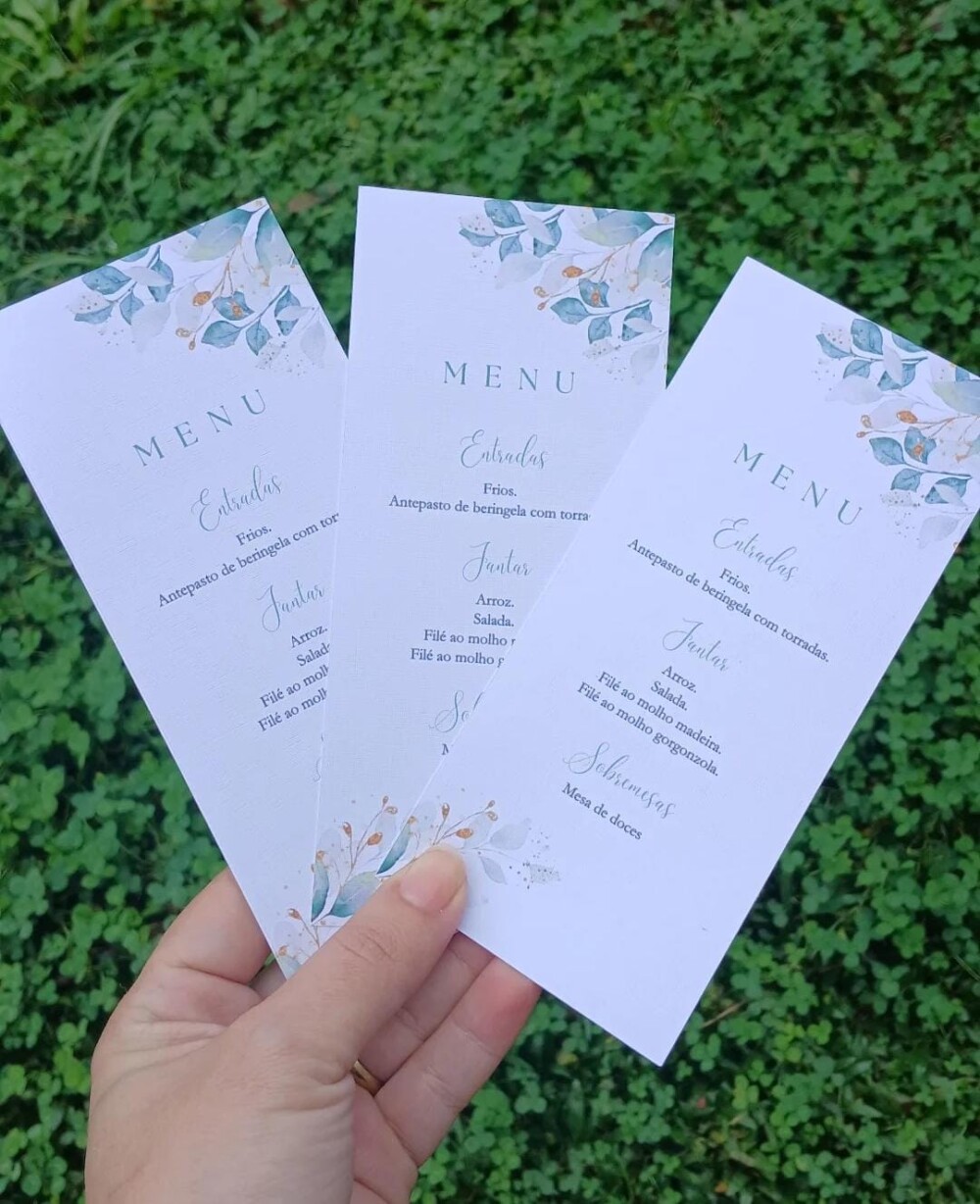 30 Menu Individual para Casamento, Aniversários