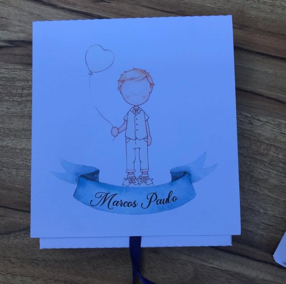 01 Convite para Pajem ou Daminha de Casamento - Caixa com batons