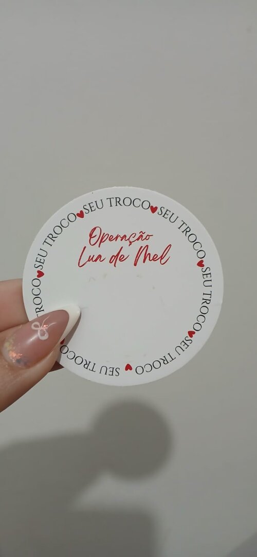 50 Cartão Operação Lua de Mel Seu troco - Não acompanha moeda