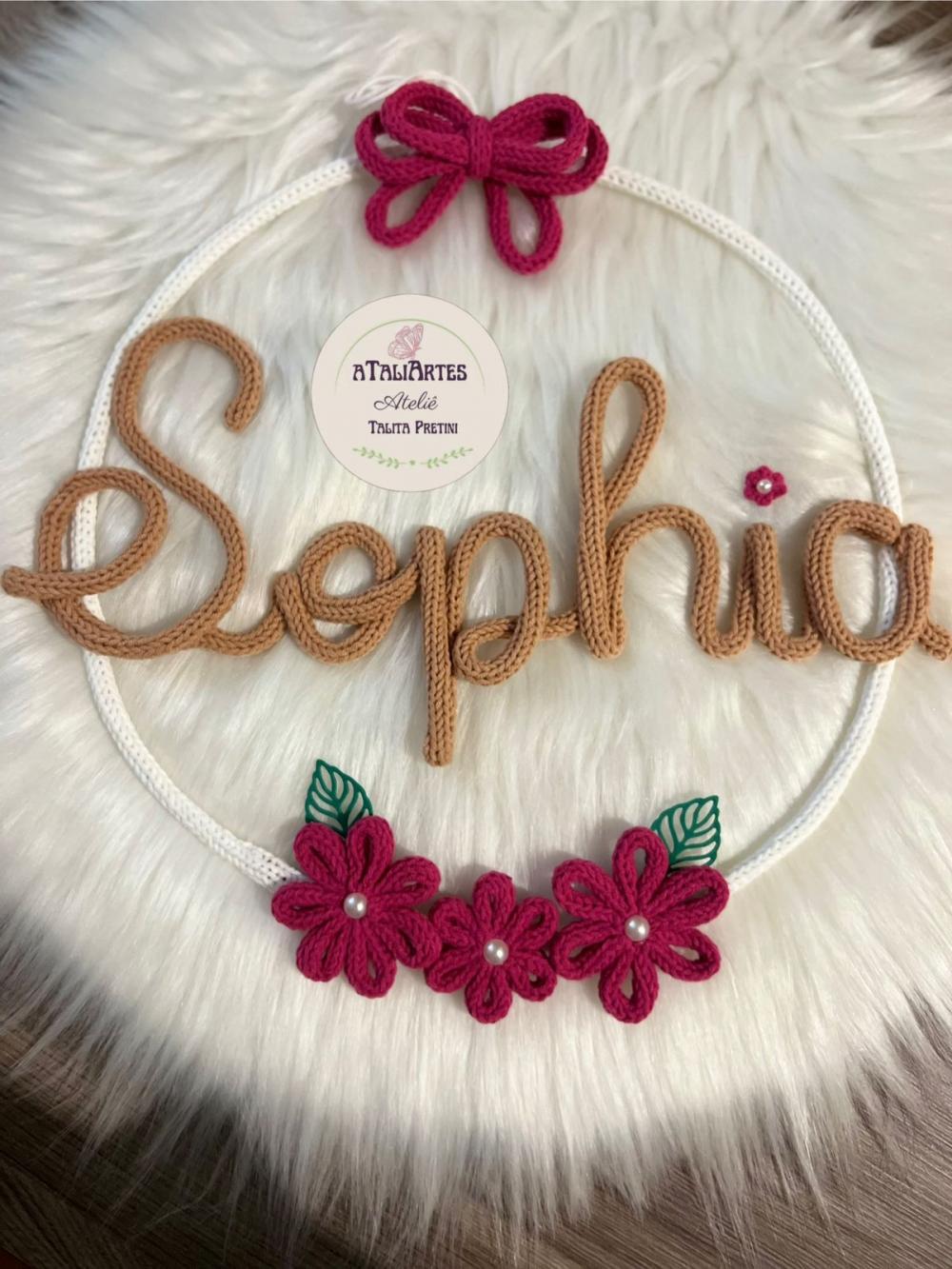 Enfeite de porta maternidade Laço com flores delicado e personal