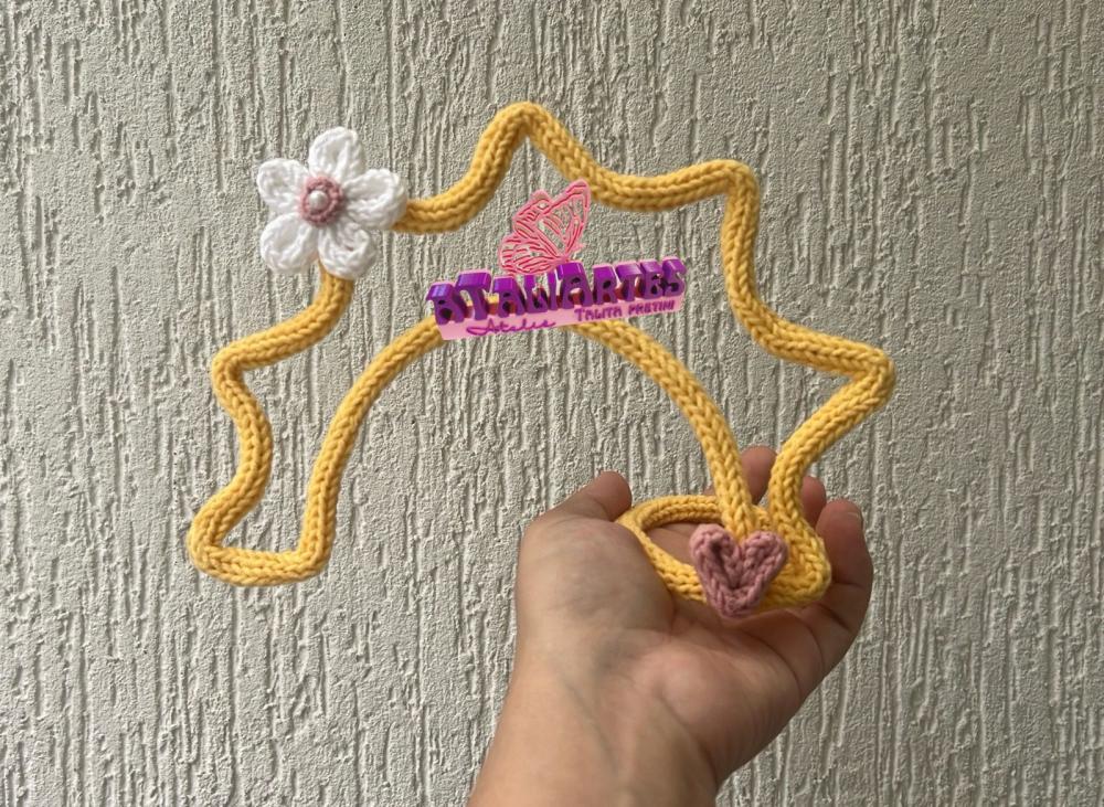 10 Unidades Sol Centro de Mesa e porta retrato em tricotin