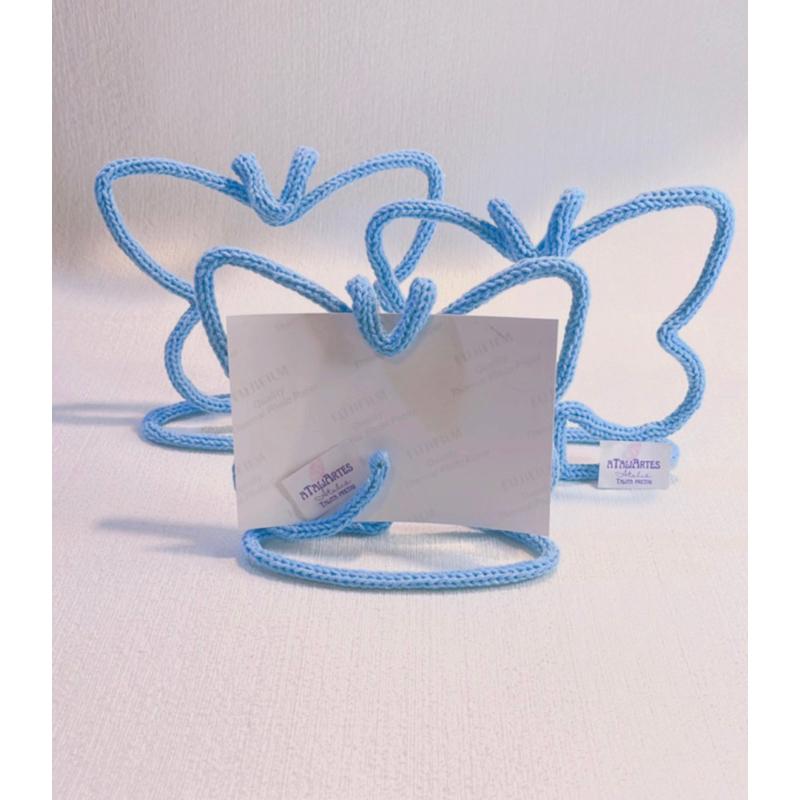 10 unidades Borboletas porta retrato personalizado em tricotin