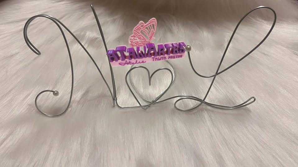 Topo de bolo de casamento Letras de arame - Prata