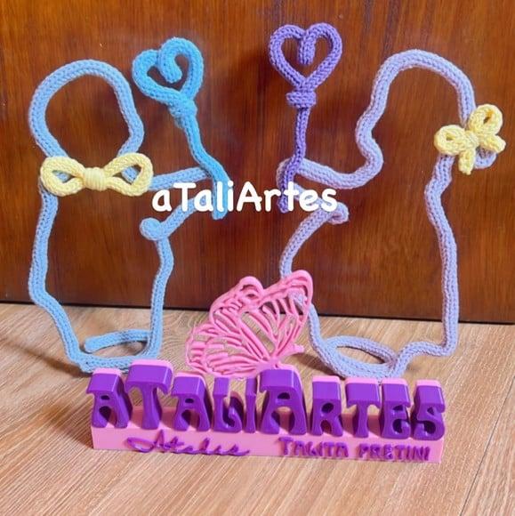 Casal Decorativo em Tricotin