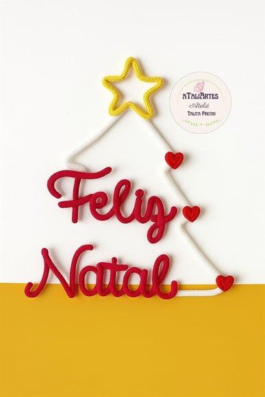 Guirlanda de Natal Tricotin Personalizada - Feliz Natal