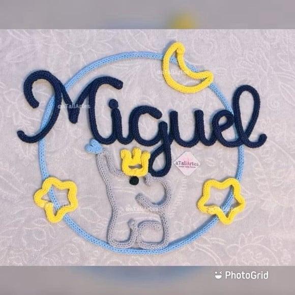 Guirlanda Elefantinho Personalizado em Tricotin