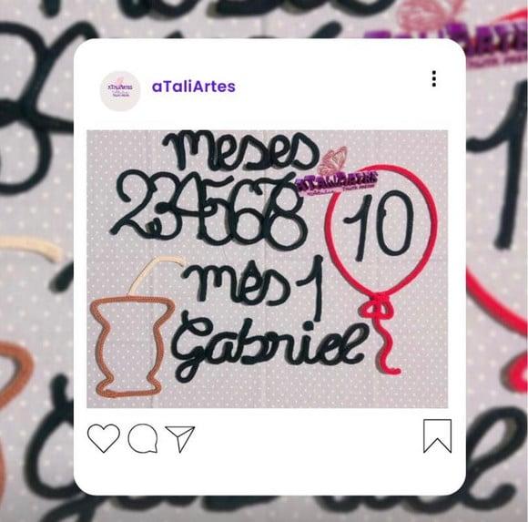 Kit Mêsversário Gaúcho Cuia e Nome em Tricotin Personalizado