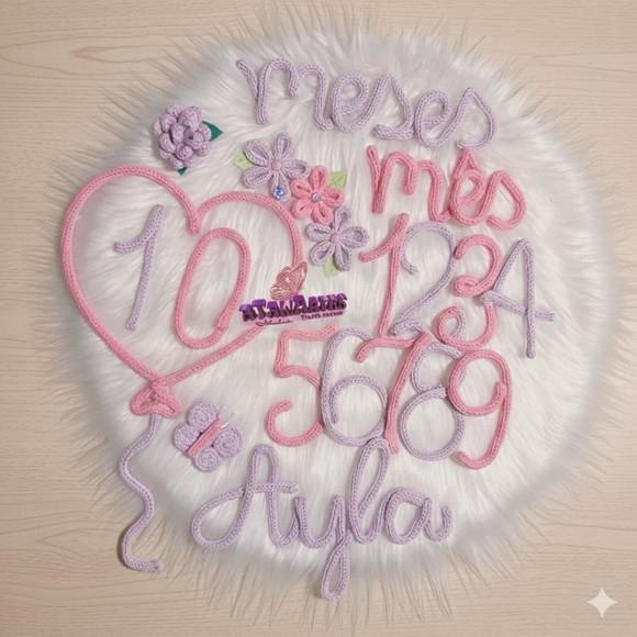 Kit Mêsversário Menina com Nome Tricotin