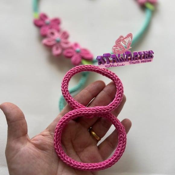 Kit Mêsversário Números com Margaridas em Tricotin + Nome pers
