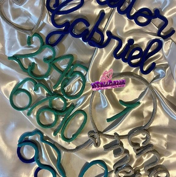 Kit Mêsversário Menino com Nome em Tricotin personalizado