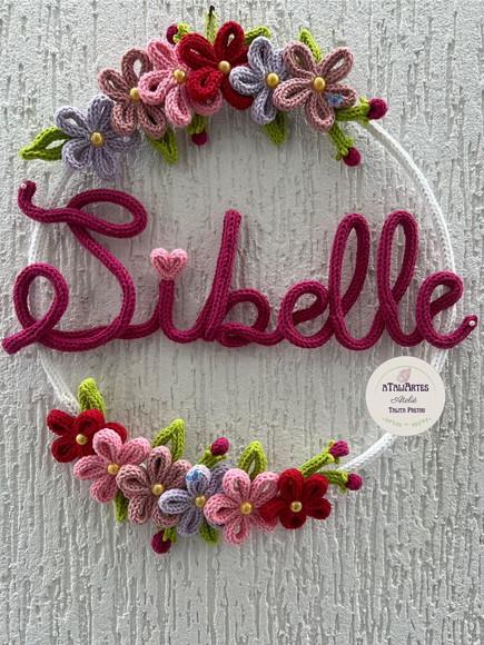 Porta Maternidade 12 Margaridas personalizadas em Tricotin