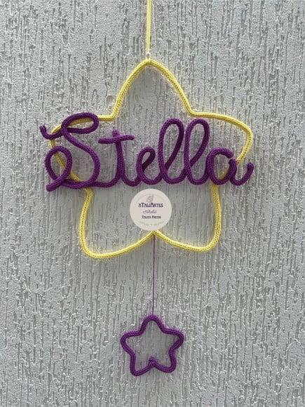 Porta Maternidade Estrela Personalizada em Tricotin