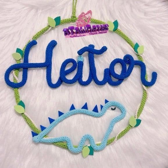 Porta Maternidade Dino Personalizado em Tricotin