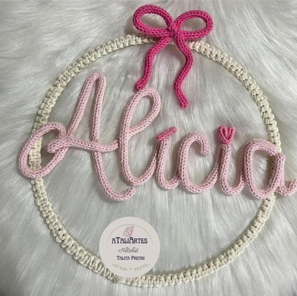 Porta Maternidade Macramê com Tricotin Personalizado