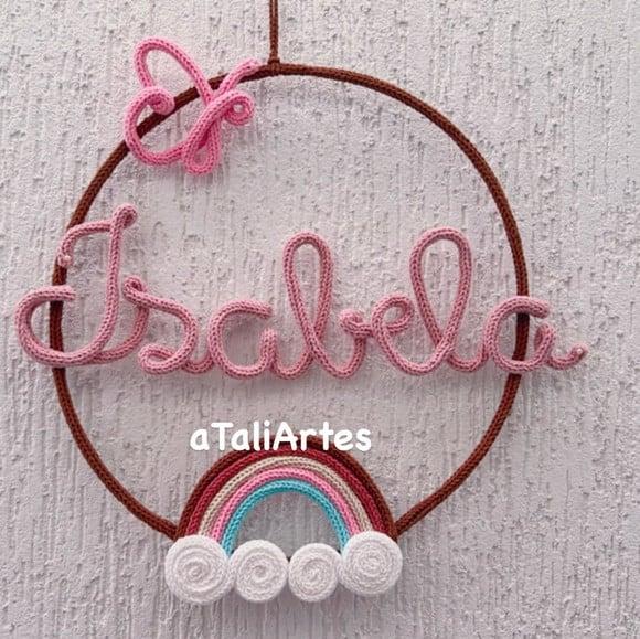 Porta Maternidade Menina com Arco-íris Personalizado