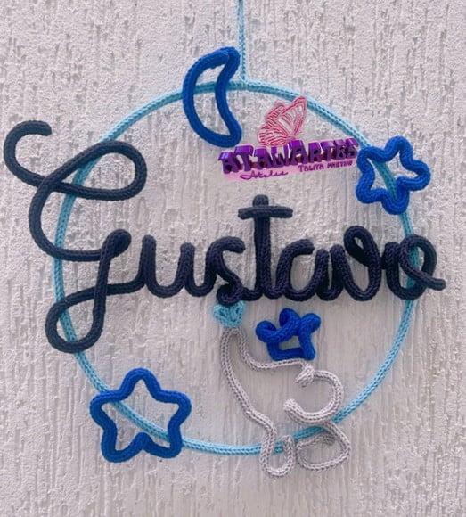 Porta Maternidade Menino Personalizado em Tricotin