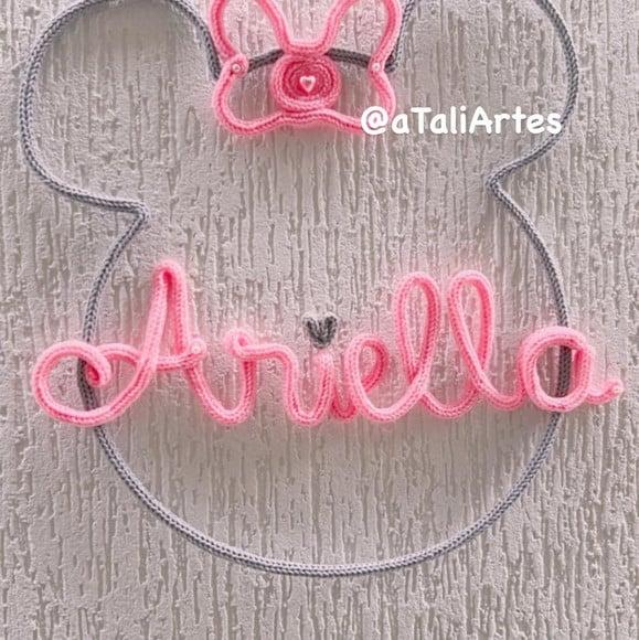 Porta Maternidade Minnie Personalizada em Tricotin