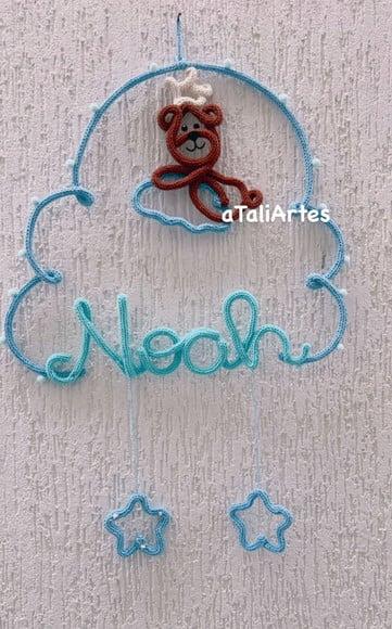 Porta Maternidade Nuvem Grande Personalizada Tricotin