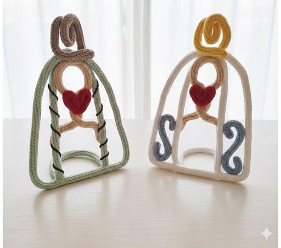 Virgem Maria Decorativa Personalizada em Tricotin