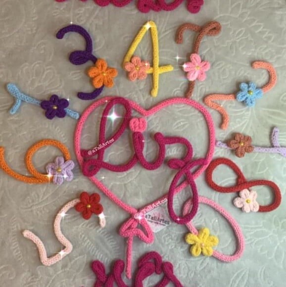 Kit Mêsversário menina Números Decorados + Nome Composto perso