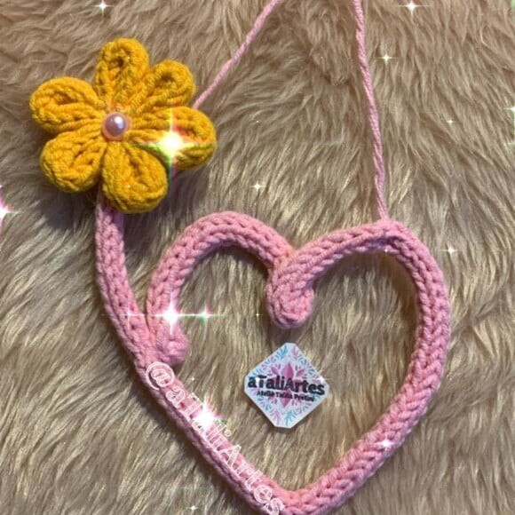 Decoração para Porta coraçãozinho Personalizado em Tricotin