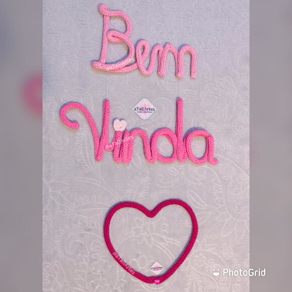 Bem Vinda personalizado em Tricotin