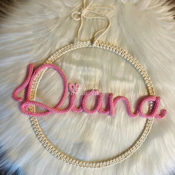 Porta Maternidade menino Boho simples Macramê personalizado em T