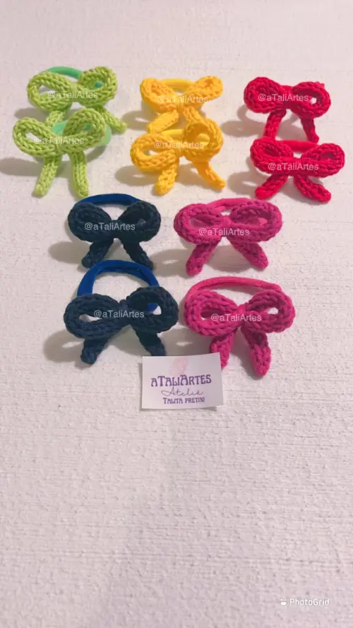 06 Unidades de Elástico de cabelo personalizados em tricotin