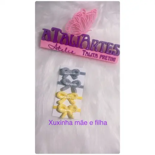 06 Unidades de Elástico de cabelo personalizados em tricotin