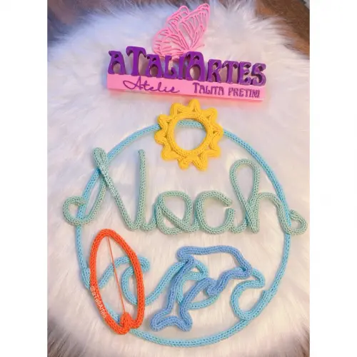 Enfeite de Porta maternidade praia, mar, oceano personalizado