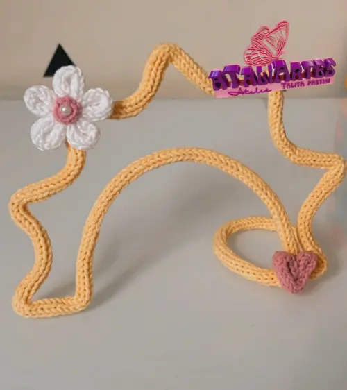 10 Unidades Sol Centro de Mesa e porta retrato em tricotin