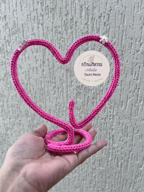 10 unidades Coração centro de mesa e porta retrato de tricotin