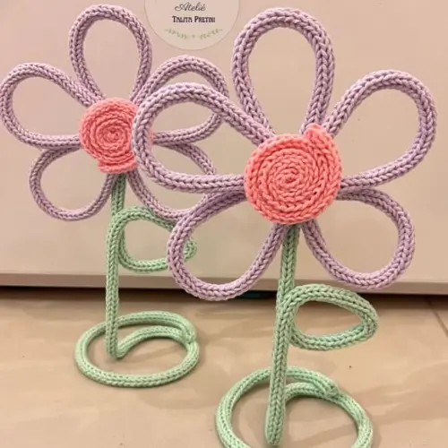 05 Unds Flor Porta Retrato 10x15 Personaliza em Tricotin