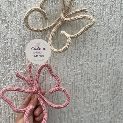 03 Unidades Borboleta Decorativa Personalizada em Tricotin