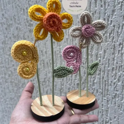 15 Unidades Lembrancinha Jardim Personalizada em Tricotin