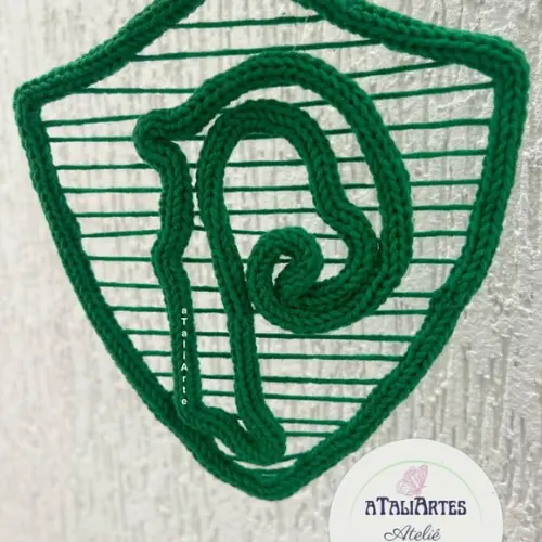 Escudo do Palmeiras Artesanal em Tricotin - Decor de Time