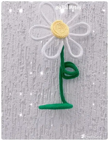Flor Porta Retrato 10x15 em Tricotin - Unidade