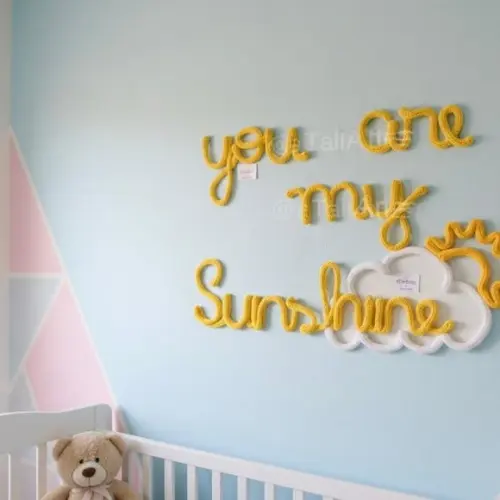Frase You Are My Sunshine Personalizado em Tricotin