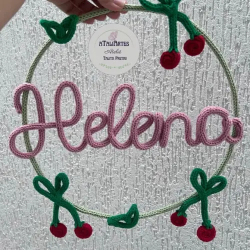 Guirlanda Cerejinha Personalizada em Tricotin