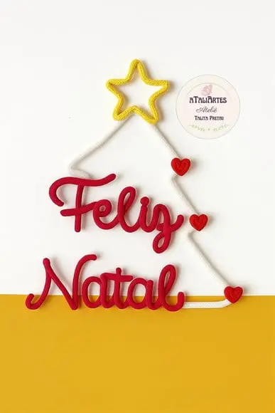 Guirlanda de Natal Tricotin Personalizada - Feliz Natal