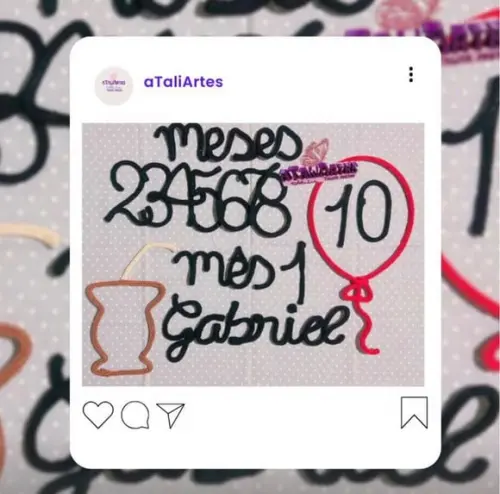 Kit Mêsversário Gaúcho Cuia e Nome em Tricotin Personalizado
