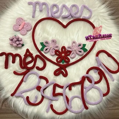 Kit Mêsversário Menina Flores e Borboleta com Nome Tricotin